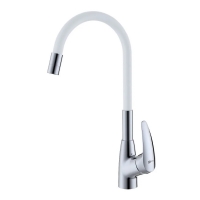 Смеситель для кухни Lemark Linara LM0415C-White, однорычажный, гибкий излив