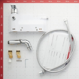 Смеситель с гигиеническим душем Lemark Solo LM7168CW, настенный, с полочкой, белый