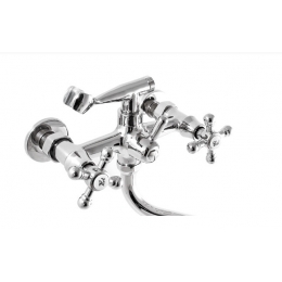 Смеситель для ванны Santrek Aqua 300 Classic SL592 двухвентильный, ручной душ, длинный S-излив, хром