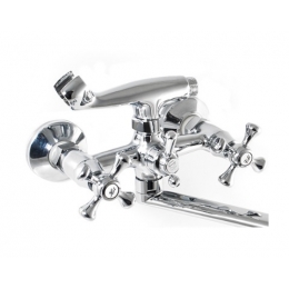 Смеситель для ванны Santrek Aqua 325 Classic SL601, двухвентильный, ручной душ, длинный излив, хром