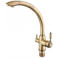 Смеситель для кухни VIEIR V15003D, с выходом для фильтра, рычажный, высокий излив, бронза
