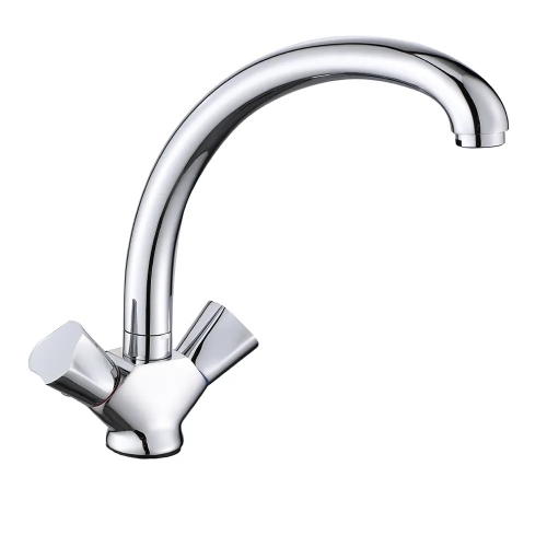 Смеситель для кухни VIEIR V150121, двухвентильный, высокий С-излив купить в интернет магазине Санрай73