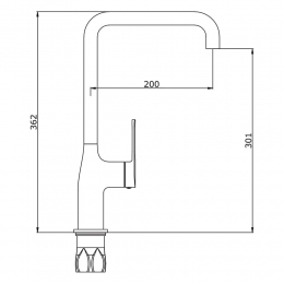 Смеситель для кухни VIEIR V293521, однорычажный, высокий Г-излив, хром