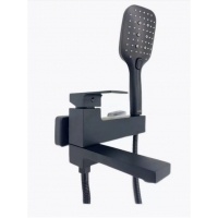 Смеситель для ванны VIEIR V393531C, однорычажный, короткий поворотный излив, ручной душ, черный