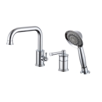 Смеситель на борт ванны VIEIR V273532 однорычажный, средний излив, выдвижная лейка