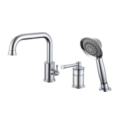 Смеситель на борт ванны VIEIR V273532 однорычажный, средний излив, выдвижная лейка