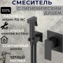 Смеситель с гигиеническим душем VIEIR V393553C, встраиваемый, однорычажный, черный