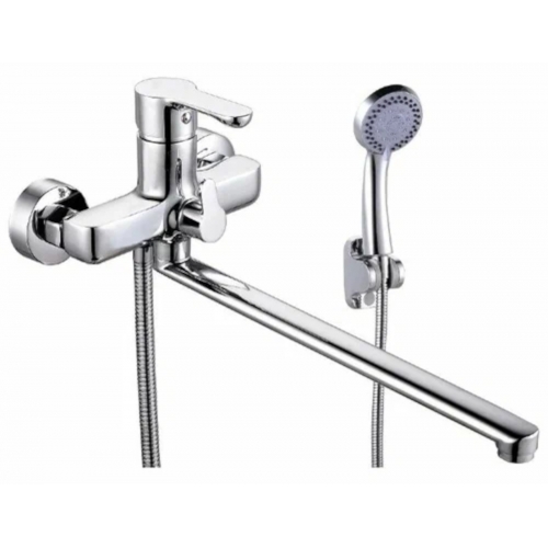 Смеситель для ванны VIEIR V033541, однорычажный, длинный излив, ручной душ купить в интернет магазине Санрай73