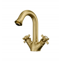 Смеситель для умывальника Elghansa PRAKTIC BRONZE 1902660-Bronze, высокий, двухвентильный, бронза