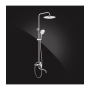 Душевая система Elghansa SHOWER SET 2306683-2C Set-25, однорычажная, излив, стойка, верхний и ручной