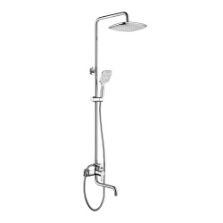 Душевая система Elghansa SHOWER SET 2306683-2C Set-25, однорычажная, излив, стойка, верхний и ручной