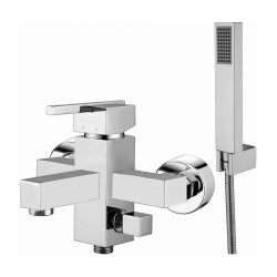 Смеситель для ванны Elghansa KUBUS 23A9741-ML однорычажный, короткий излив, душевой комплект