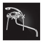 Смеситель для ванны Elghansa RETRO CHROME 2702754-L, двухвентильный, длинный излив, душевой комплект