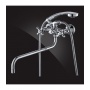 Смеситель для ванны Elghansa RETRO CHROME 2702754-R, двухвентильный, длинный излив, душевой комплект