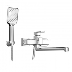 Смеситель для ванны Elghansa MONDSCHEIN NEW 5302233 однорычажный, длинный излив, душевой комплект