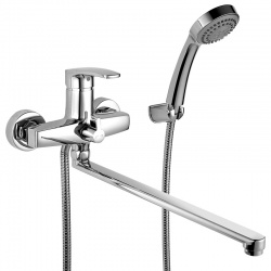 Смеситель для ванны Elghansa MONICA NEW 5322319 однорычажный, длинный излив, душевой комплект