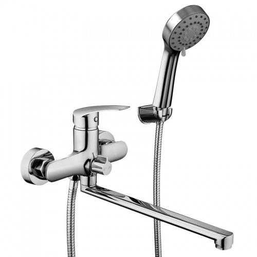 Смеситель для ванны Elghansa WIEDEN NEW 5372909, однорычажный, длинный излив, душевой комплект купить в интернет магазине Санрай73