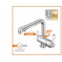 Смеситель для кухни Elghansa KITCHEN Pure Water 56A5740, выход для фильтра, высокий излив, рычажный