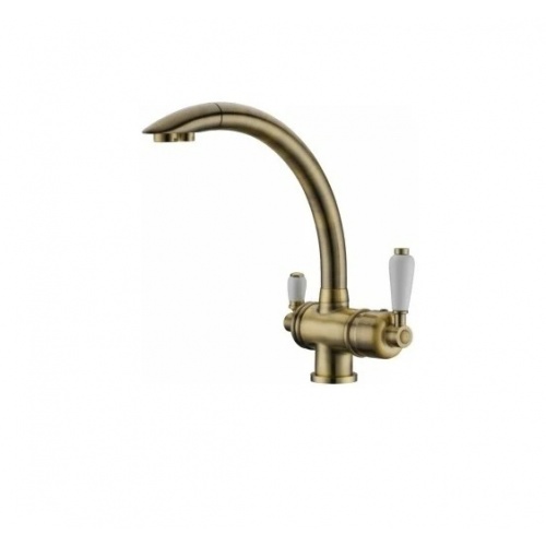 Смеситель для кухни Elghansa KITCHEN Pure Water 56A5840-Bronze, выход для фильтра, высокий излив купить в интернет магазине Санрай73
