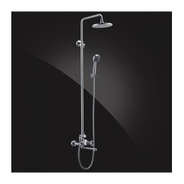 Душевая система Elghansa NEW WAVE 2307595-2A, двухвентильная, излив, верхний душ, стойка, ручной душ