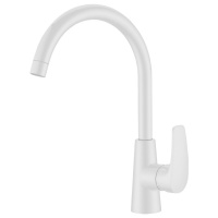 Смеситель для кухни Elghansa MONICA WHITE 56B1219-White, высокий излив, однорычажный, белый