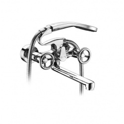 Смеситель для ванны Elghansa NEW WAVE SIGMA 2707595, двухвентильный, длинный излив, душевой комплект