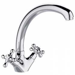 Смеситель для кухни Elghansa RETRO CHROME 5902754, высокий излив, двухвентильный