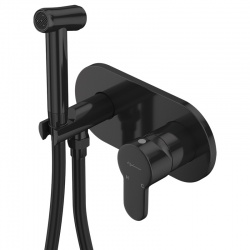Смеситель с гигиеническим душем Elghansa DYNAMIC 15R0883-Black (Set-84), однорычажный, черный