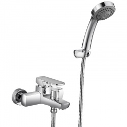 Смеситель для ванны Elghansa SCARLETT 2322225-New, однорычажный, короткий излив, душевой комплект