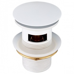 Донный клапан Elghansa WASTE SYSTEMS WBT-122-White для раковины с переливом, белый