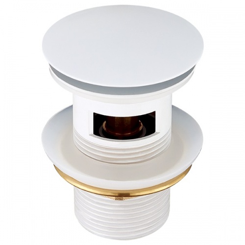 Донный клапан Elghansa WASTE SYSTEMS WBT-122-White для раковины с переливом, белый купить в интернет магазине Санрай73
