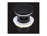 Донный клапан Elghansa WASTE SYSTEMS WBT-122-Black для раковины с переливом, черный