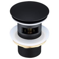 Донный клапан Elghansa WASTE SYSTEMS WBT-122-Black для раковины с переливом, черный