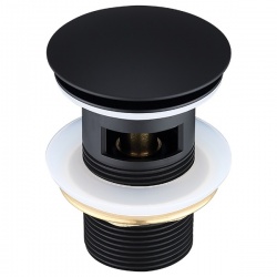 Донный клапан Elghansa WASTE SYSTEMS WBT-122-Black для раковины с переливом, черный