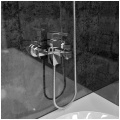 Смеситель для ванны Elghansa KUBUS 23A9741-ML однорычажный, короткий излив, душевой комплект