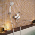 Смеситель для ванны Elghansa SCARLETT 5322225, однорычажный, длинный излив, душевой комплект
