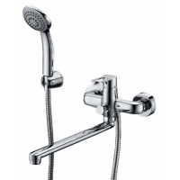 Смеситель для ванны Elghansa ECOFLOW ALPHA 5350207, однорычажный, длинный излив, душевой комплект