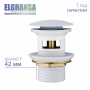 Донный клапан Elghansa WASTE SYSTEMS WBT-122-White для раковины с переливом, белый