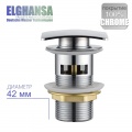 Донный клапан Elghansa WASTE SYSTEMS WBT-125 для раковины с переливом, хром