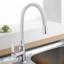 Излив для смесителя для кухни FRAP F7256, гибкий, белый
