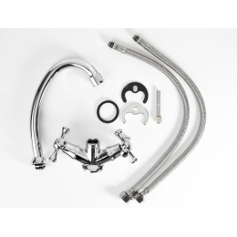 Смеситель для умывальника ESKO Side SID26 двухвентильный высокий