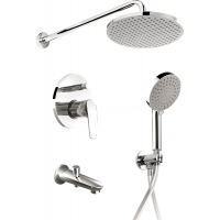 Душевая система ESKO Set_7in1, скрытый монтаж, излив, тропический душ, ручной душ