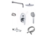 Душевая система ESKO Set_7in1, скрытый монтаж, излив, тропический душ, ручной душ