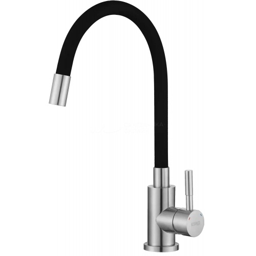 Смеситель для кухни ESKO Snake K44B, однорычажный, высокий гибкий излив, черный купить в интернет магазине Санрай73