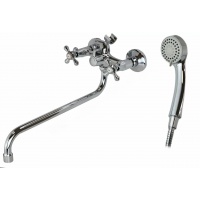 Смеситель для ванны ESKO Vienna VN31-2, двухвентилиный, длинный излив, с душевым комплектом