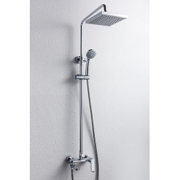 Душевая система Bravat OPAL F6125183CP-A-RUS однорычажный, излив, тропический и ручной душ, стойка