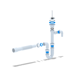 Сифон DB5300 для умывальника Ани 1 1/4 х 32 с отводом для ст. машины