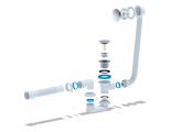 Сифон EC055GS для ванны Ани 1 1/2*40*50 с вып. Click-Clack (грибок-сетка) и переливом
