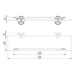 Полка стеклянная 1-ярус F1907 Frap