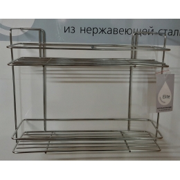Полка прямая 2-х 35см Elite из нержавеющей стали SK35-2